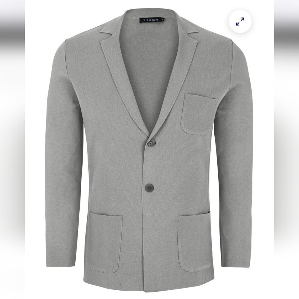 Stone Rose Gray Sport Coat with Notched Lapels